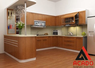 Tủ bếp Acrylic hình chữ U