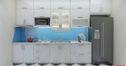 Những mẫu tủ bếp acrylic chữ L , chữ i đẹp dành cho nhà chung cư mới nhất 2018