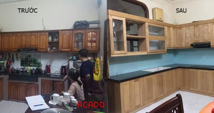 Cải tạo tủ bếp cũ đã qua sử dụng nhìn như mới giá rẻ, uy tín tại Hà Nội