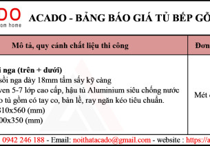 Giá 1m tủ bếp gỗ sồi Nga là bao nhiêu? Bảng báo giá mới nhất Giá 1m tủ bếp gỗ sồi Nga là bao nhiêu? Bảng báo giá mới nhất