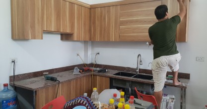 Thi công tủ bếp tại Vạn Phúc, Hà Đông – gia đình anh Thắng