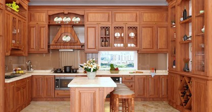Tủ bếp gỗ gõ thiết kế đẹp, sang trọng và đẳng cấp nhất hiện nay