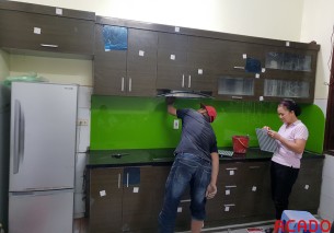 Thi công tủ bếp tại Nguyễn Xiển – gia đình anh An