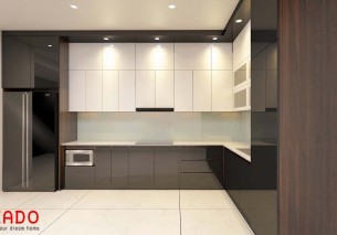 Tủ bếp màu đen trắng – sự kết hợp màu sắc tuyệt vời cho nhà bếp