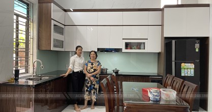 Thi Công Tủ Bếp Tại Sơn Đồng – Hoài Đức, Gia Đình Em Hiền