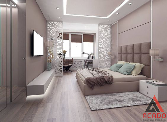 Phòng ngủ bố mẹ phong cách hiện đại sang trọng.