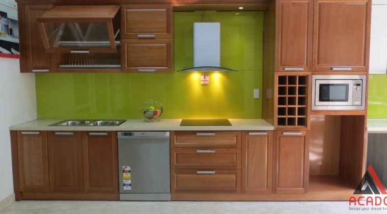 Hình ảnh thực tế lắp đặt tủ bếp gỗ Xoan Đào.