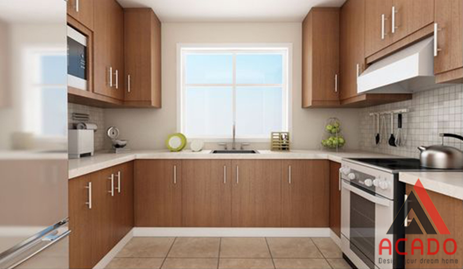 căn bếp có diện tích nhỏ kết hợp của sổ giúp mở rộng không gian