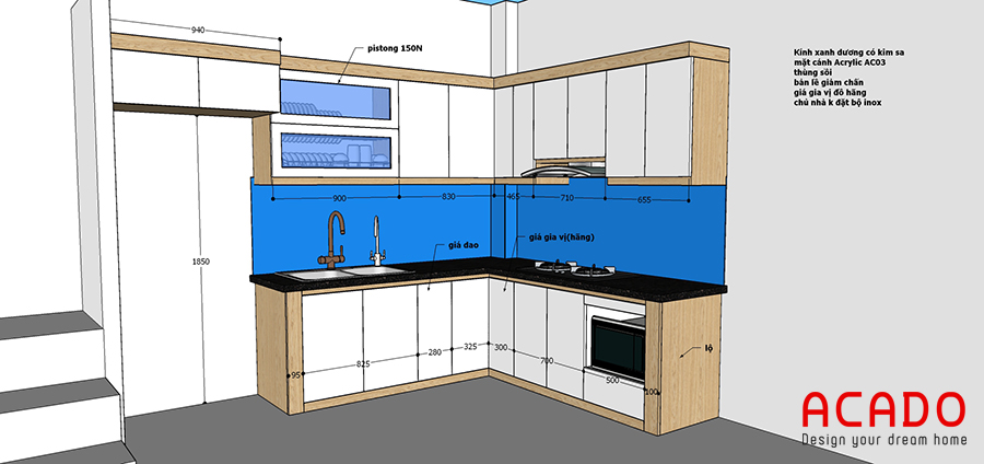Thiết kế tủ bếp tại Ngô Thì Nhậm cho gia chủ của Acado