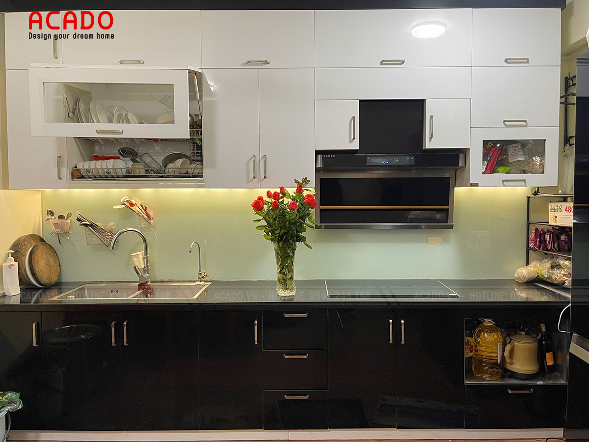 Tủ bếp nhựa cánh acrylic