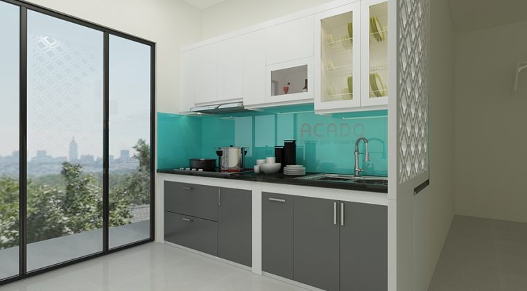 Tủ bếp picomat hình chữ i tiết kiệm không gian nhưng vẫn đầy đủ tiện ng
