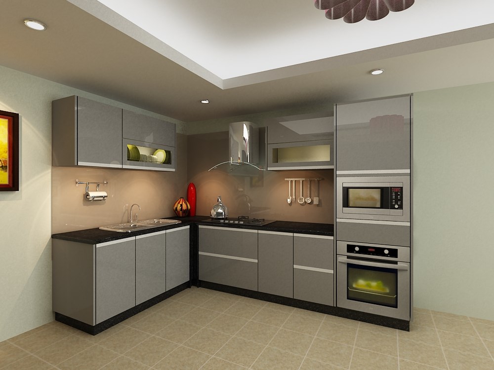 Tủ bếp với thiết kế thông minh và dễ dàng vệ sinh sau khi sử dụng.