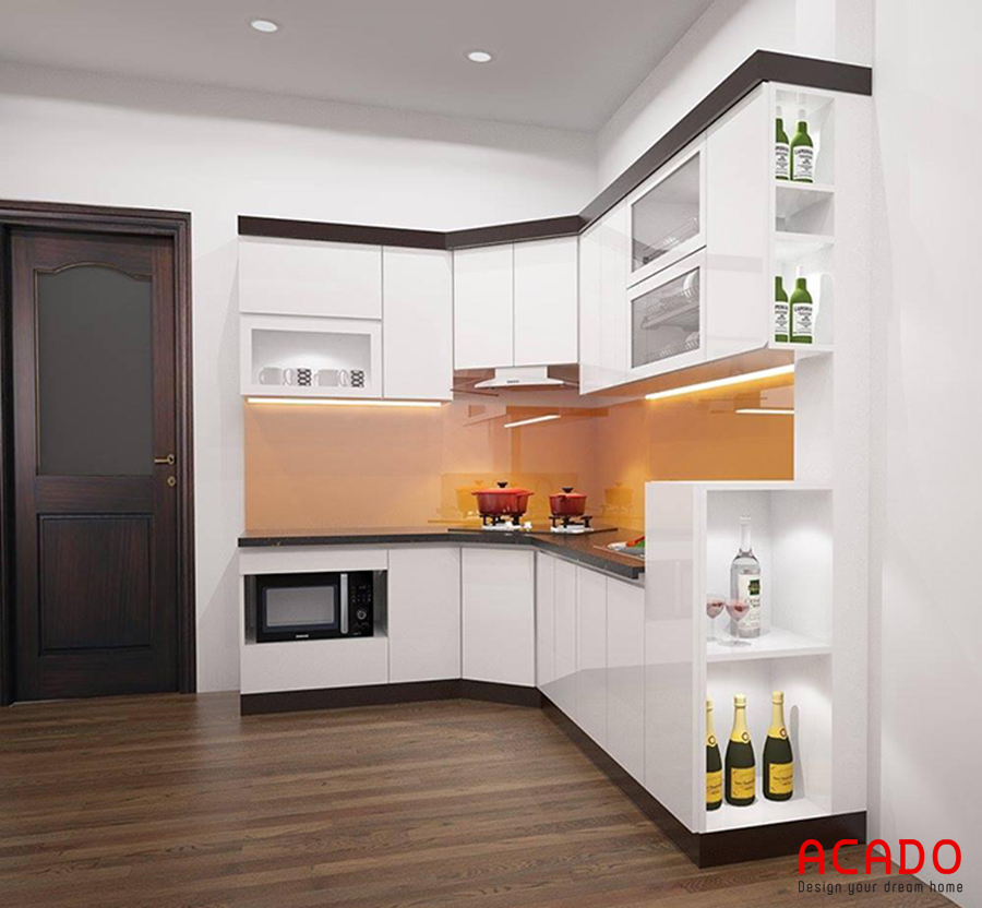 Tủ bếp trắng đen - sự kết hợp màu sắc tuyệt vời cho nhà bếp