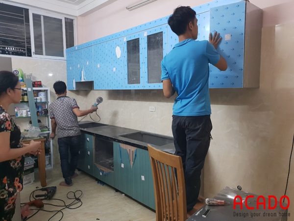Tủ bếp inox cánh gỗ công nghiệp chống nước, chống mối mọt tuyệt đối