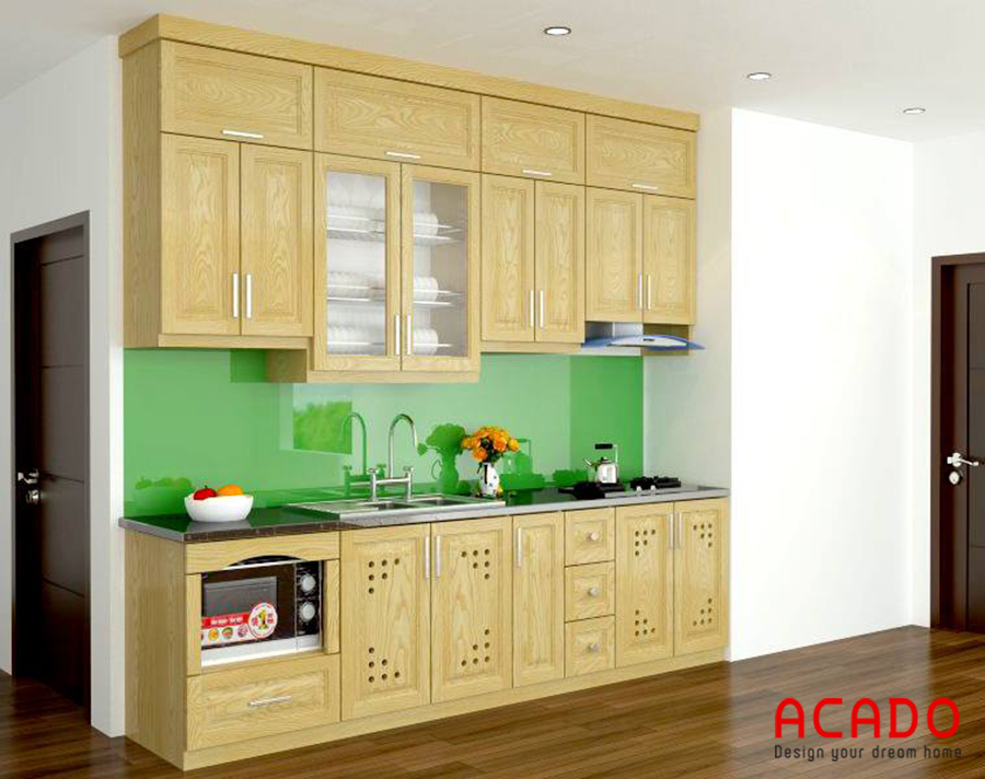 Tủ bếp gỗ sồi đẹp tại nội thất Acado.