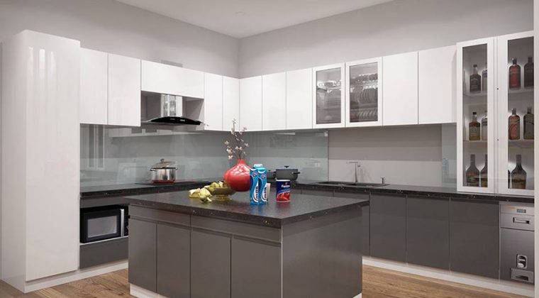 Tủ bếp Acrylic hiện đại, sang trọng.