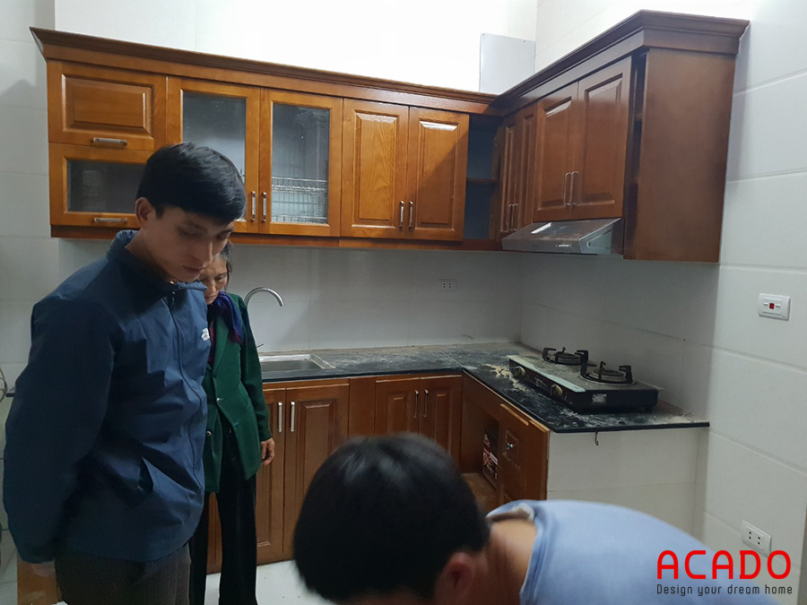 Acado đơn vị thi công tủ bếp gỗ tự nhiên tại Nguyễn Trãi - Hà Đông uy tín, chất lượng