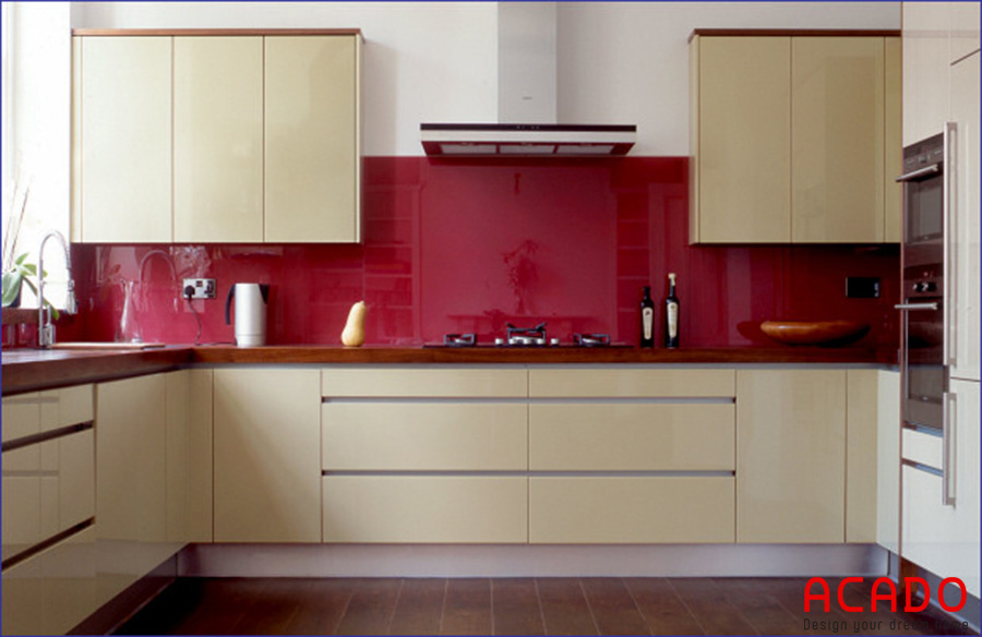 Kính bếp màu đỏ mận cho người mệnh Hỏa - nội thất Acado cung cấp kính bếp hợp phong thủy, giá rẻ nhất Hà Nội.