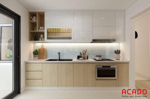 Với không gian nhà bếp hiện đại , tủ bếp Laminate rất phù hợp, mang đến vẻ đẹp trẻ trung, sang trọng