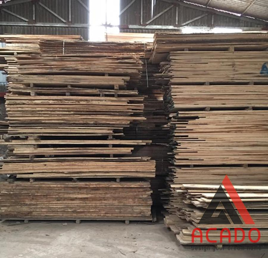 Kho gỗ nguyên liệu làm nội thất tại ACADO