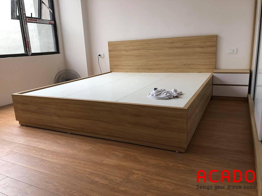 Giường ngủ gỗ công nghiệp Melamine hiện đại, sang trọng cho không gian phòng ngủ