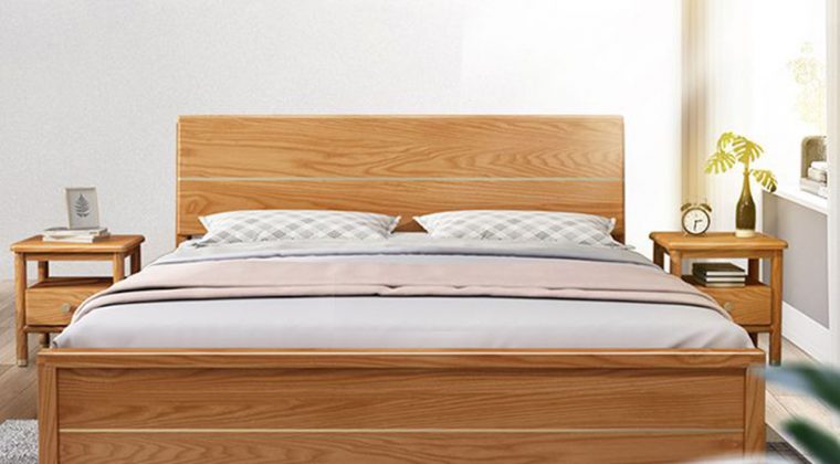 Giường ngủ gỗ tự nhiên hiện đại, giá rẻ - nội thất Acado