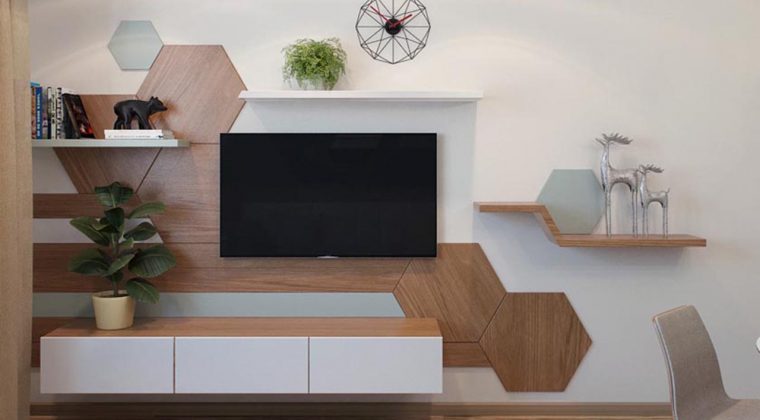 Kệ tivi gỗ công nghiệp Melamine đơn giản, trẻ trung
