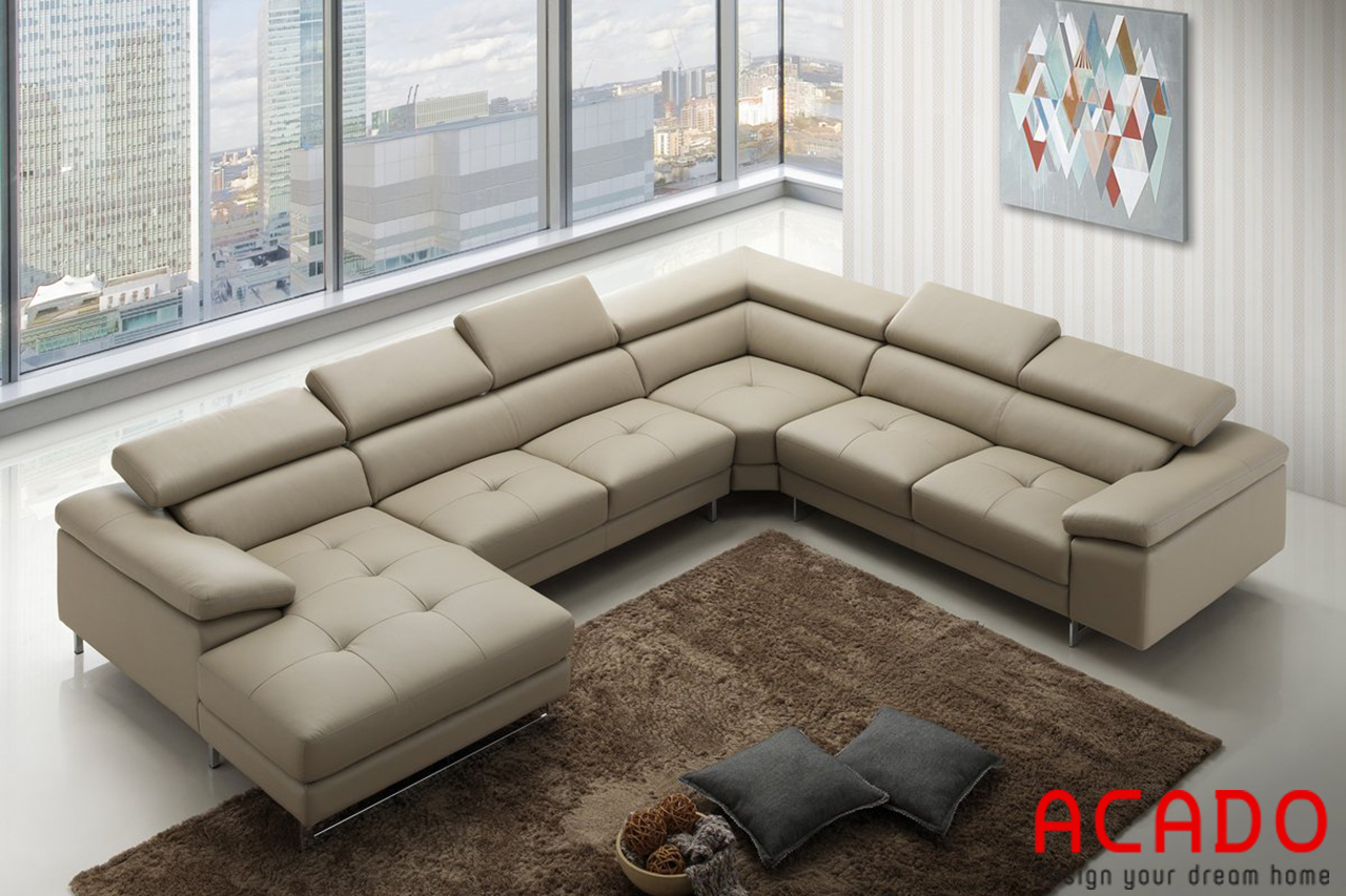 Với những phòng khách chung cư có diện tích rộng có thể tham khảo mẫu sofa này