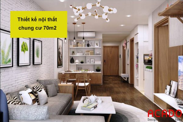 Thiết kế nội thất chung cư 70m2 hiện đại, sang trọng