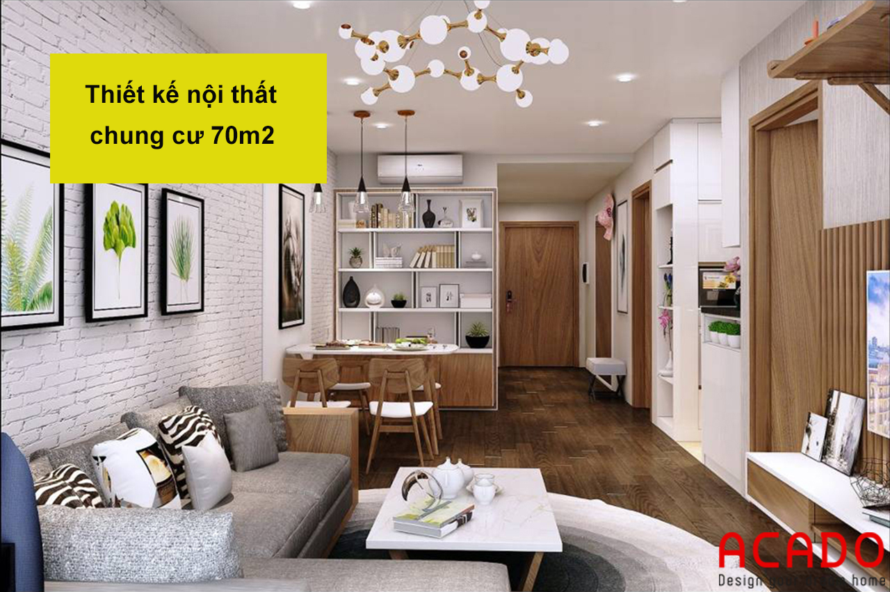 Thiết kế nội thất chung cư 70m2 đẹp hiện đại - YouTube