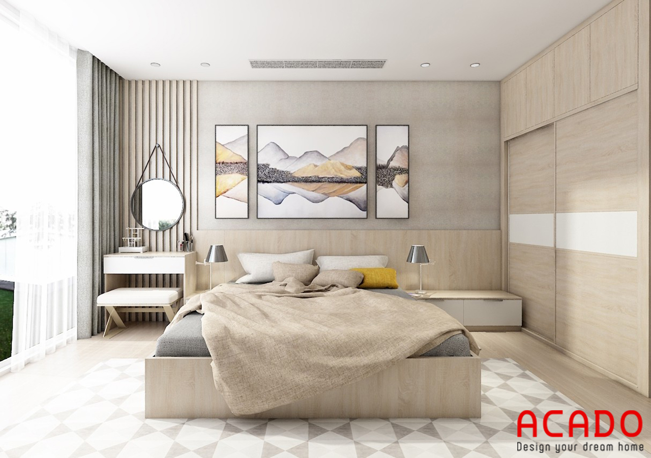 ACADO thiết kế tủ quần áo cánh lùa để tiêt kiệm diện tích cho không gian phòng ngủ