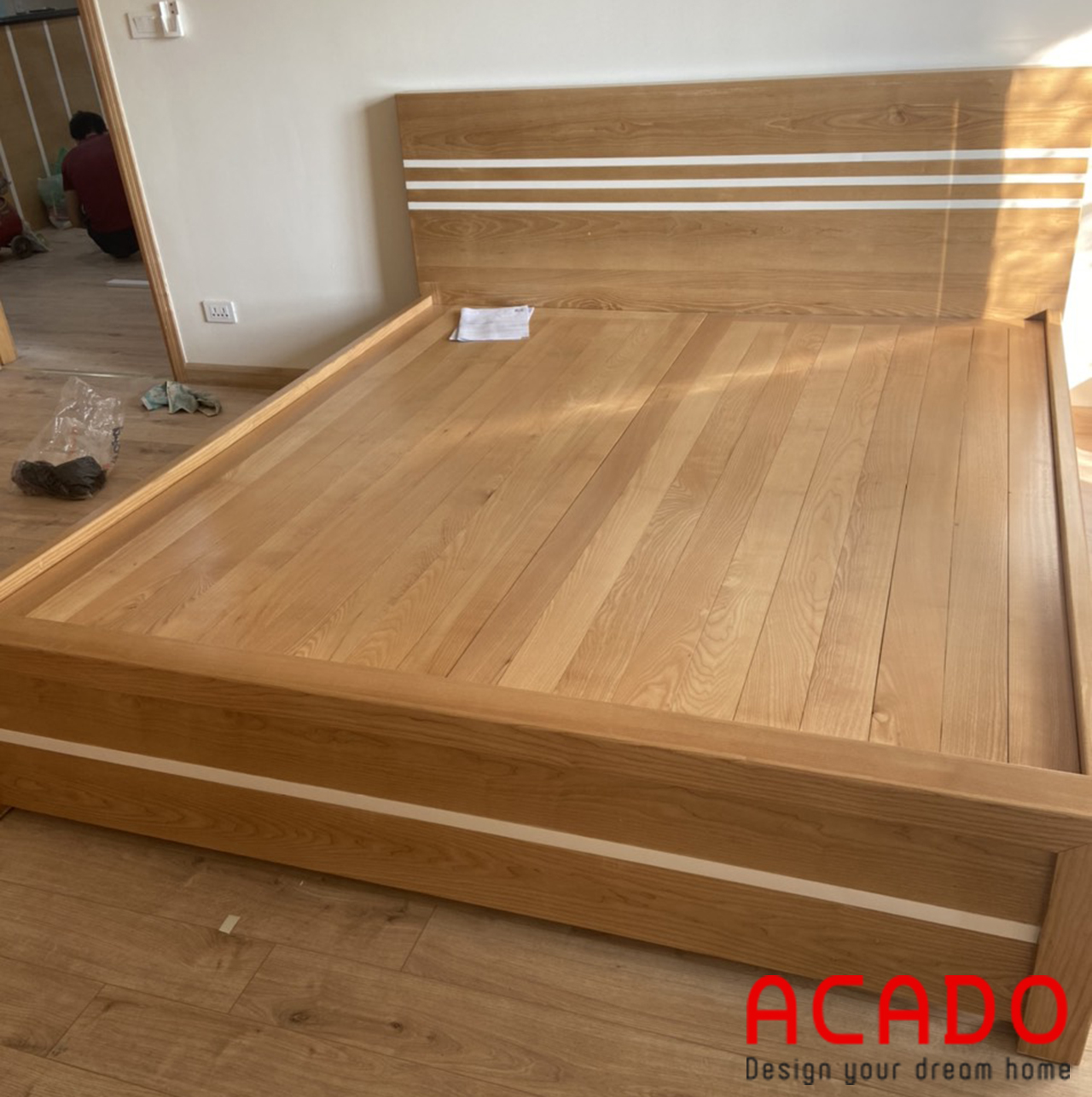 Giường ngủ gỗ sồi Nga kích thước lọt đệm 1 mét 6 x 2 mét