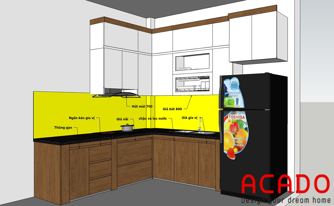 Thiết kế tủ bếp của gia đình chị trang - nội thất ACADO