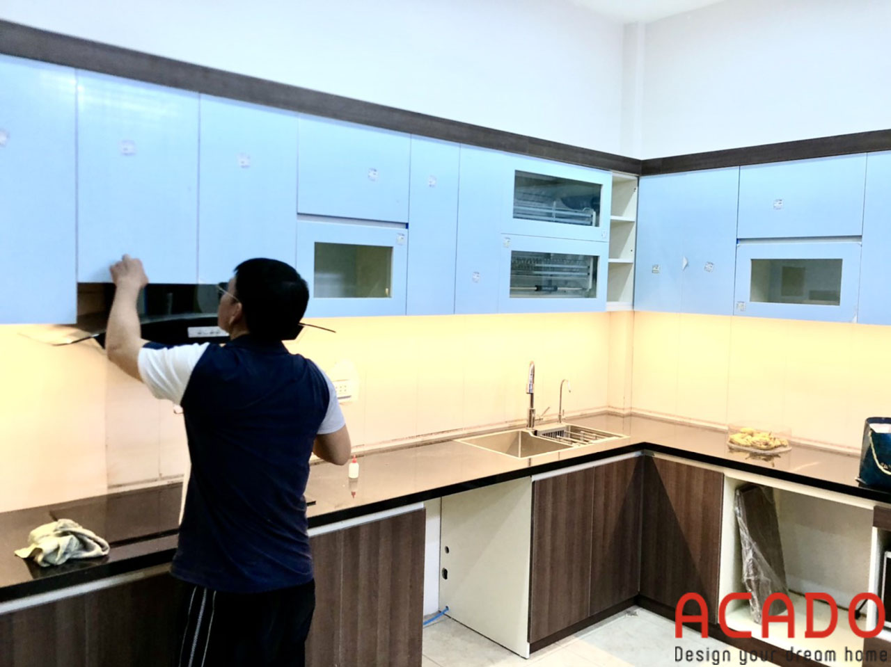 Quá trình đóng tủ bếp tại Văn Quán - Nội Thất ACADO