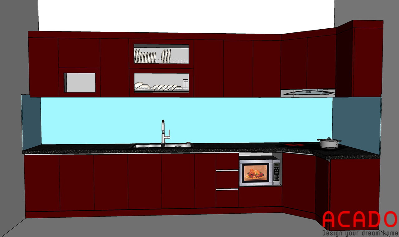 Bản thiết kế hoàn thiện theo yêu cầu của gia đình anh Hải - Lắp đặt tủ bếp tại Văn Khê