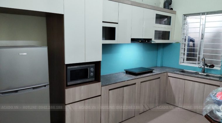 hoàn thiện công trình tủ bếp tại long biên và bàn giao công trình lại cho gia đình anh Nam