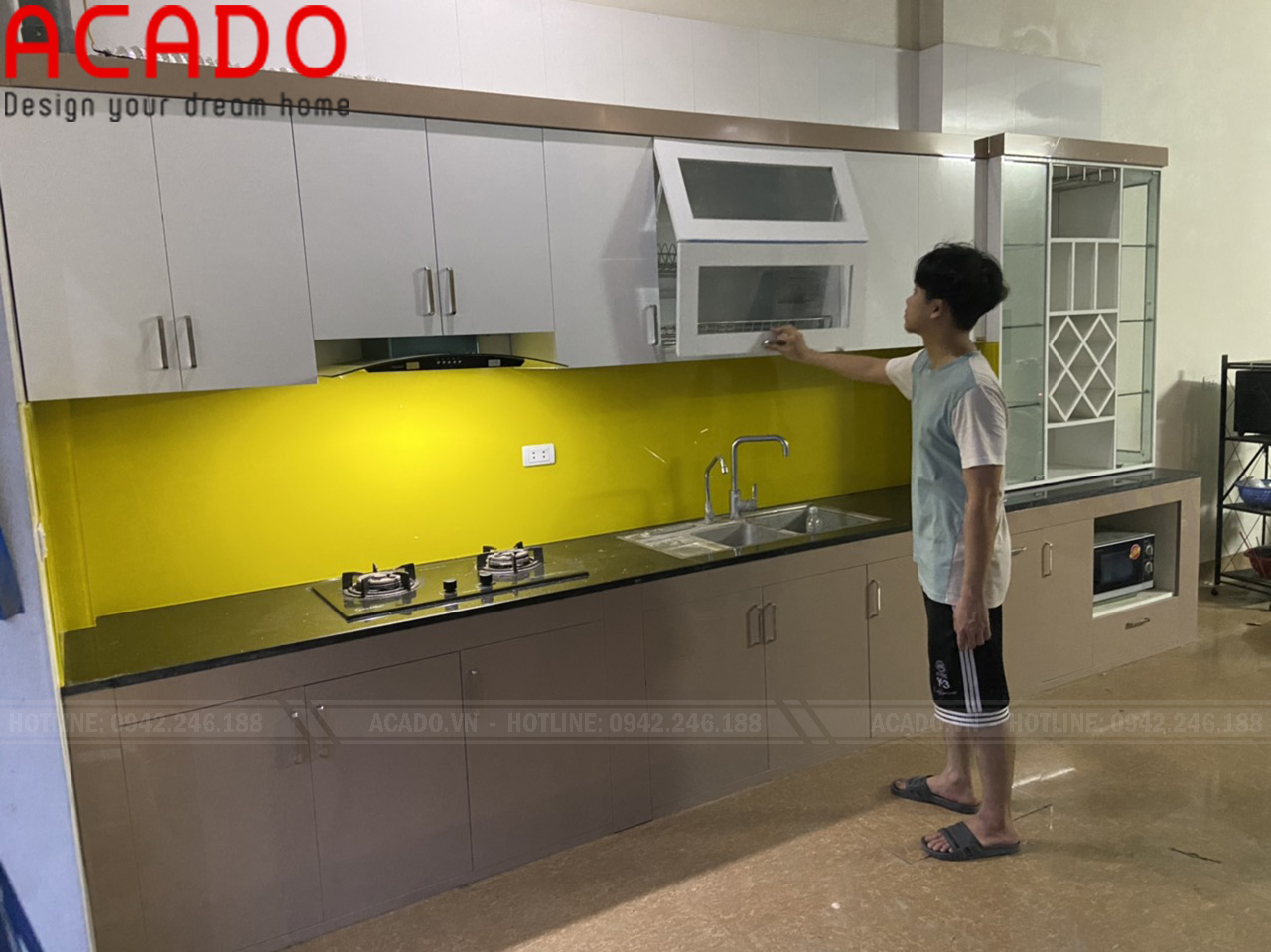 Đã hoàn thiện quy trình làm tủ bếp tại Thanh Oai và bàn giao tủ bếp cho gia đình anh Thắng 