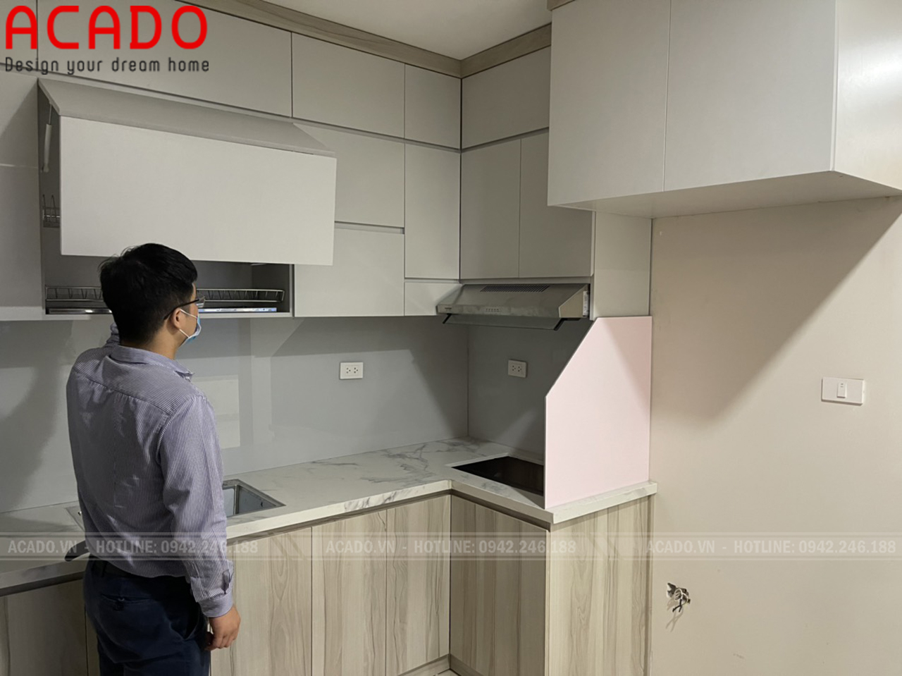 Tủ bếp chữ L phù hợp với không gian bếp - đóng nội thất tại Cipucha