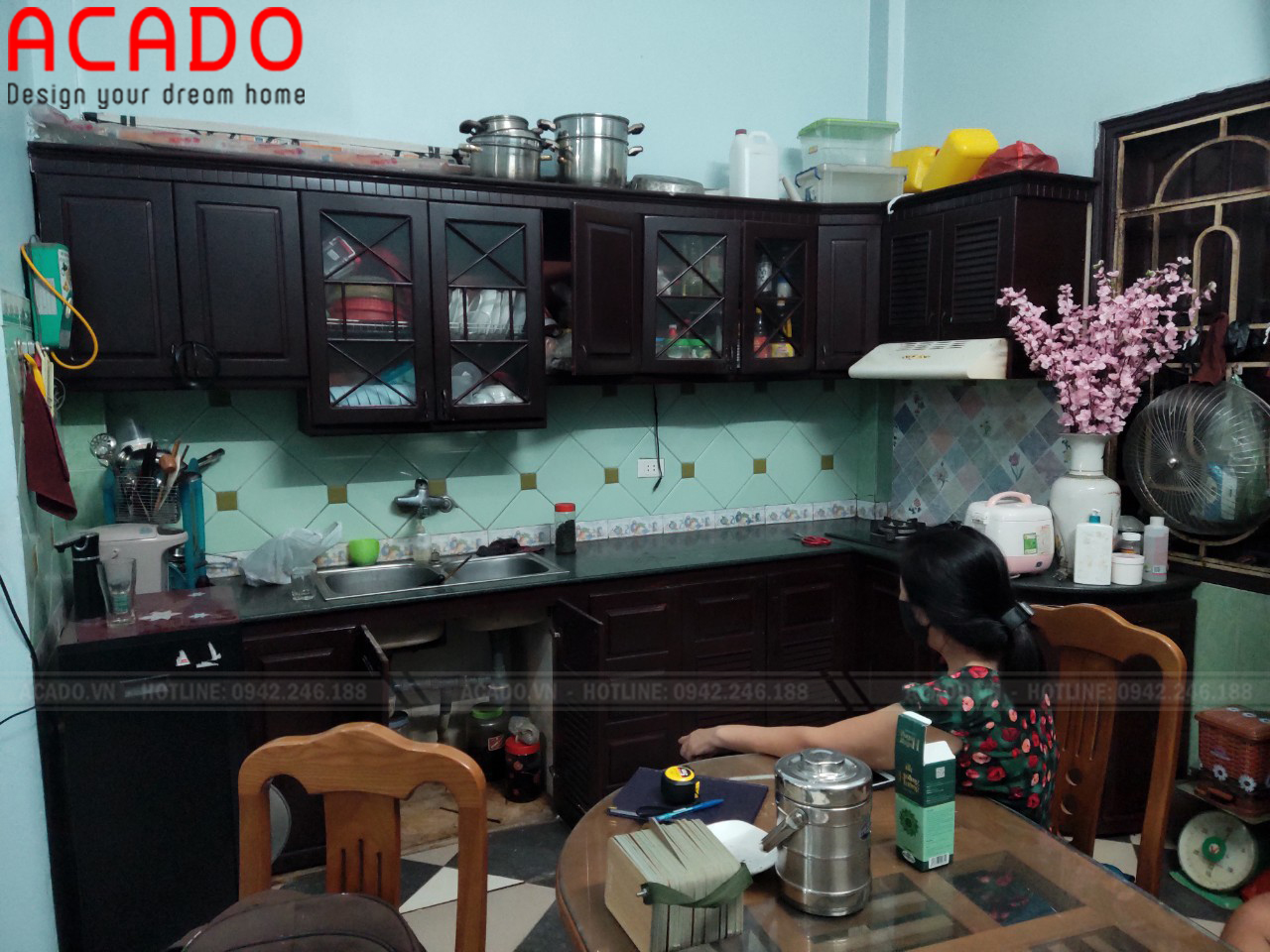 Hiện trạng căn bếp của gia đình cô Thủy khi nhân viên ACADO qua khảo sát