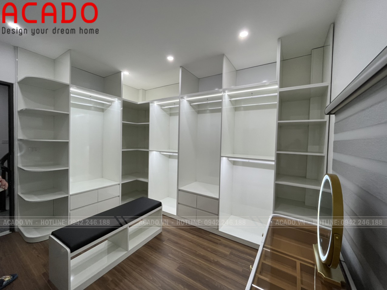 Tủ bếp Melamine màu trắng trẻ trung, hiện đại