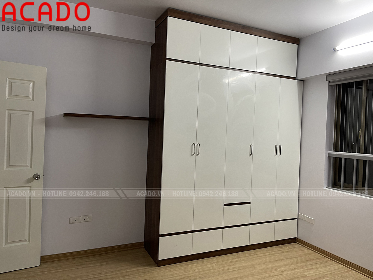 Tủ quần áo chất liệu gỗ công nghiệp Melamine