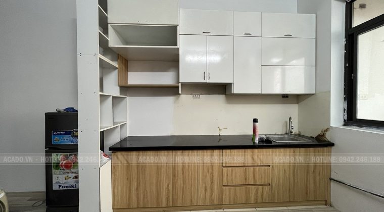 Bàn giao công trình tủ bếp cho gia đình chú Quốc Anh , đóng tủ bếp tại Gia Lâm - Long Biên