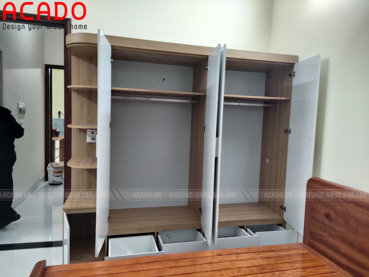 Tủ quần áo thùng cánh Melamine chống ẩm vượt trội - Làm nội thất tại Yên Nghĩa