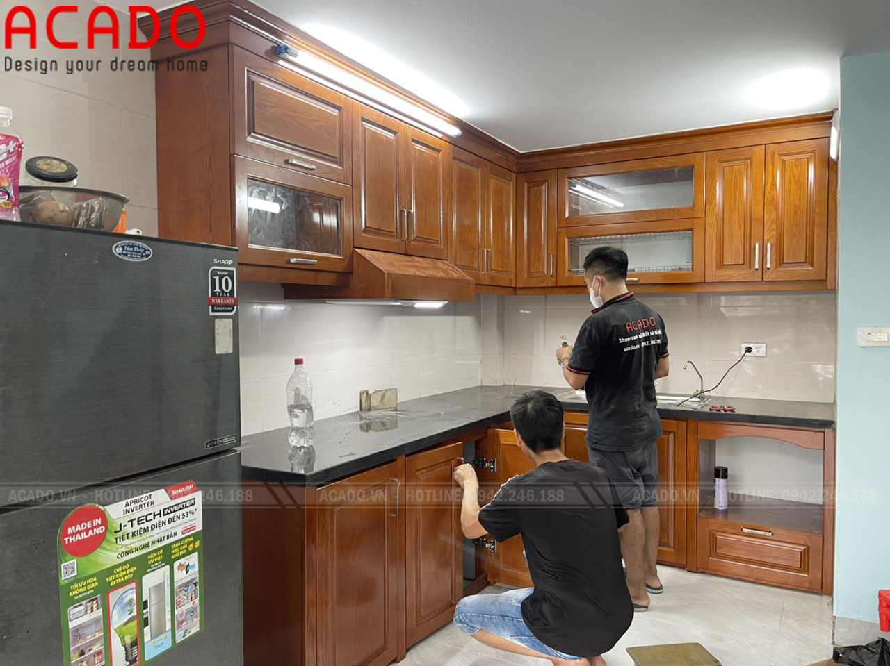 Hình ảnh thi công công tủ bếp cho gia đình cô Lan