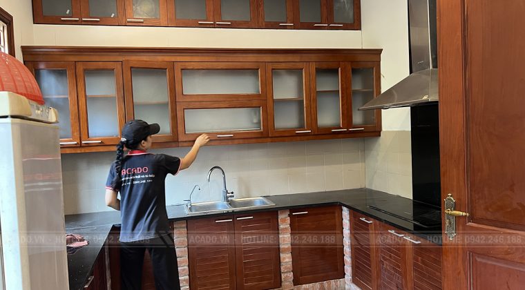 Hoàn thiện tủ bếp cho gia đình chú Khanh - Lắp đặt tủ bếp tại Đông Anh - Hà Nội