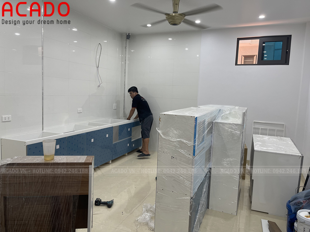 Nội thất ACADO bắt đầu quá trình thi công tủ bếp tại Dương Nội