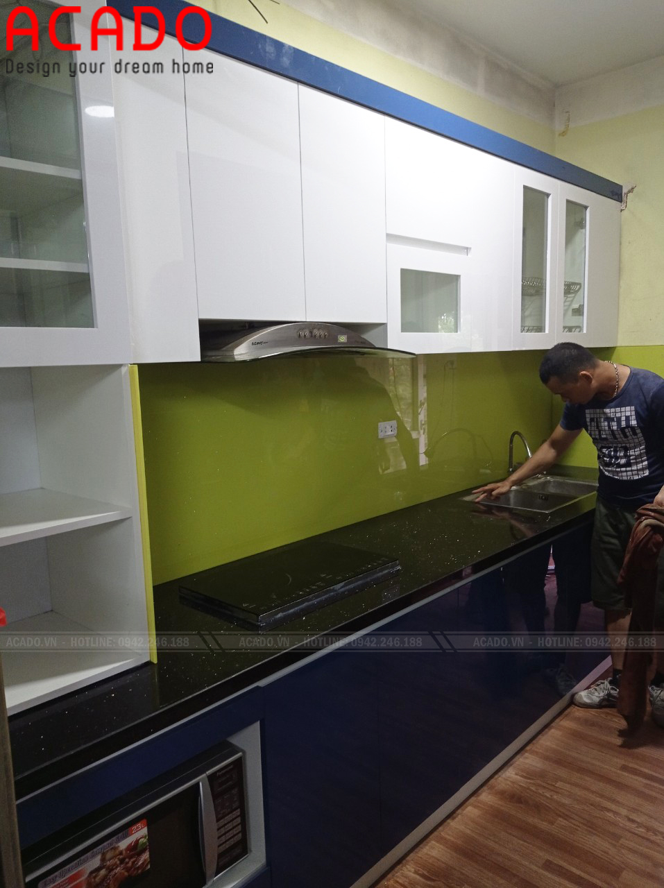 Thiết kế phù hợp với đầy đủ công năng sử dụng - Thi công tủ bếp tại chung cư Việt Hưng