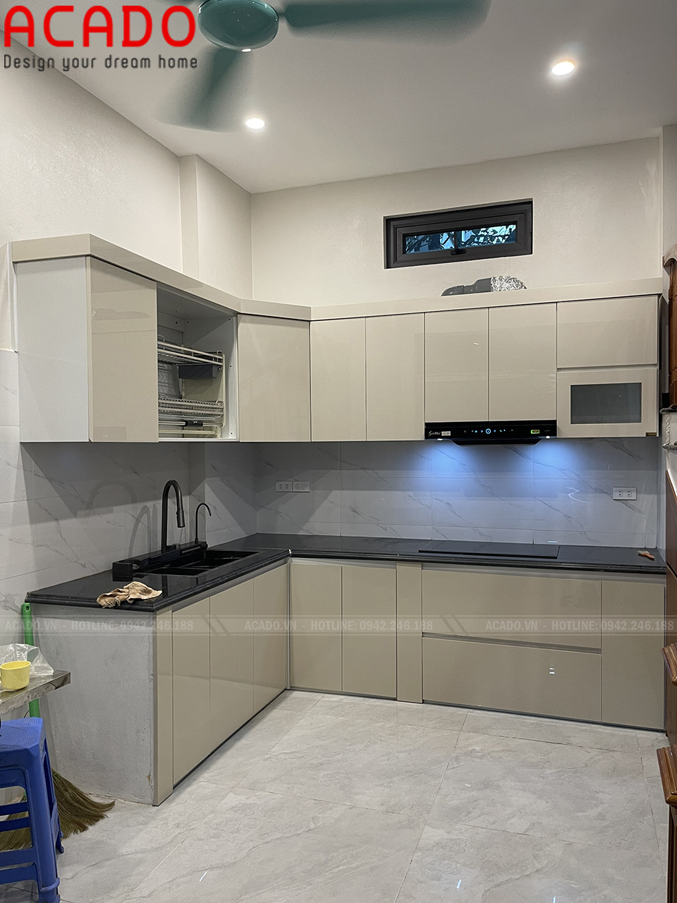 Thiết kế kiểu dáng hiện đại, đầy đủ công năng - Lắp đặt tủ bếp tại Phan Đình Giót