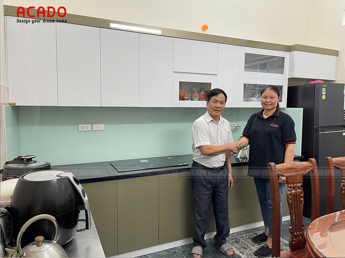 Mẫu tủ bếp chữ i dài 3m