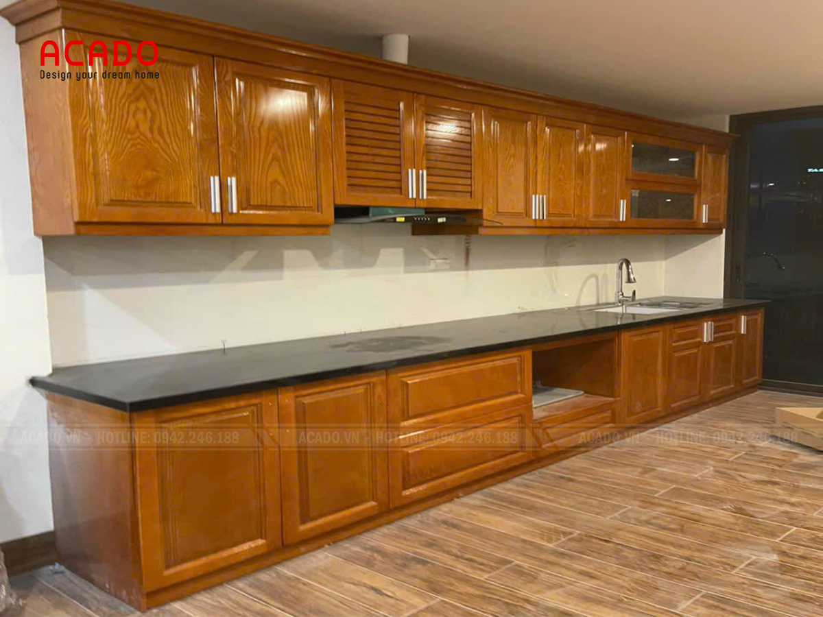 tủ bếp thẳng 3m